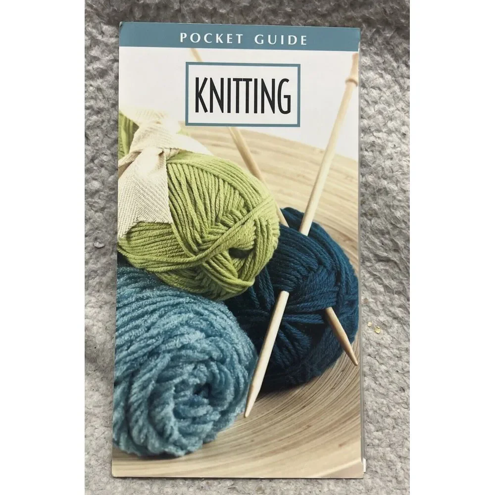 Laminated Pocket Guide -Knitting Reference Fold Out - By‎ Leisure Arts - VG